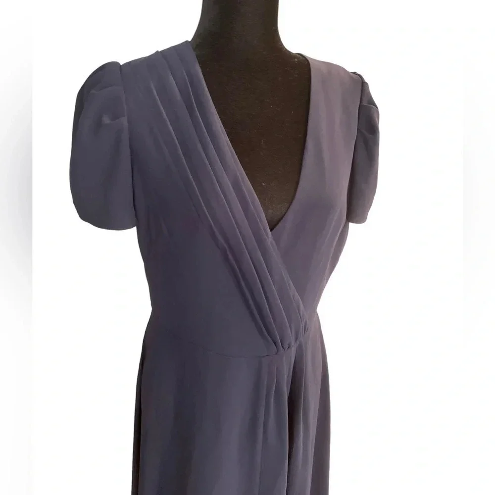 Shoshanna Cap Sleeve Navy Blue Midi Dress size 8
